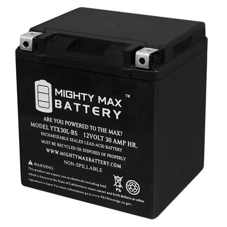 MIGHTY MAX BATTERY 12 Volt  30 Ah 385 CCA AGM  Sealed Lead Acid Battery YTX30L-BS